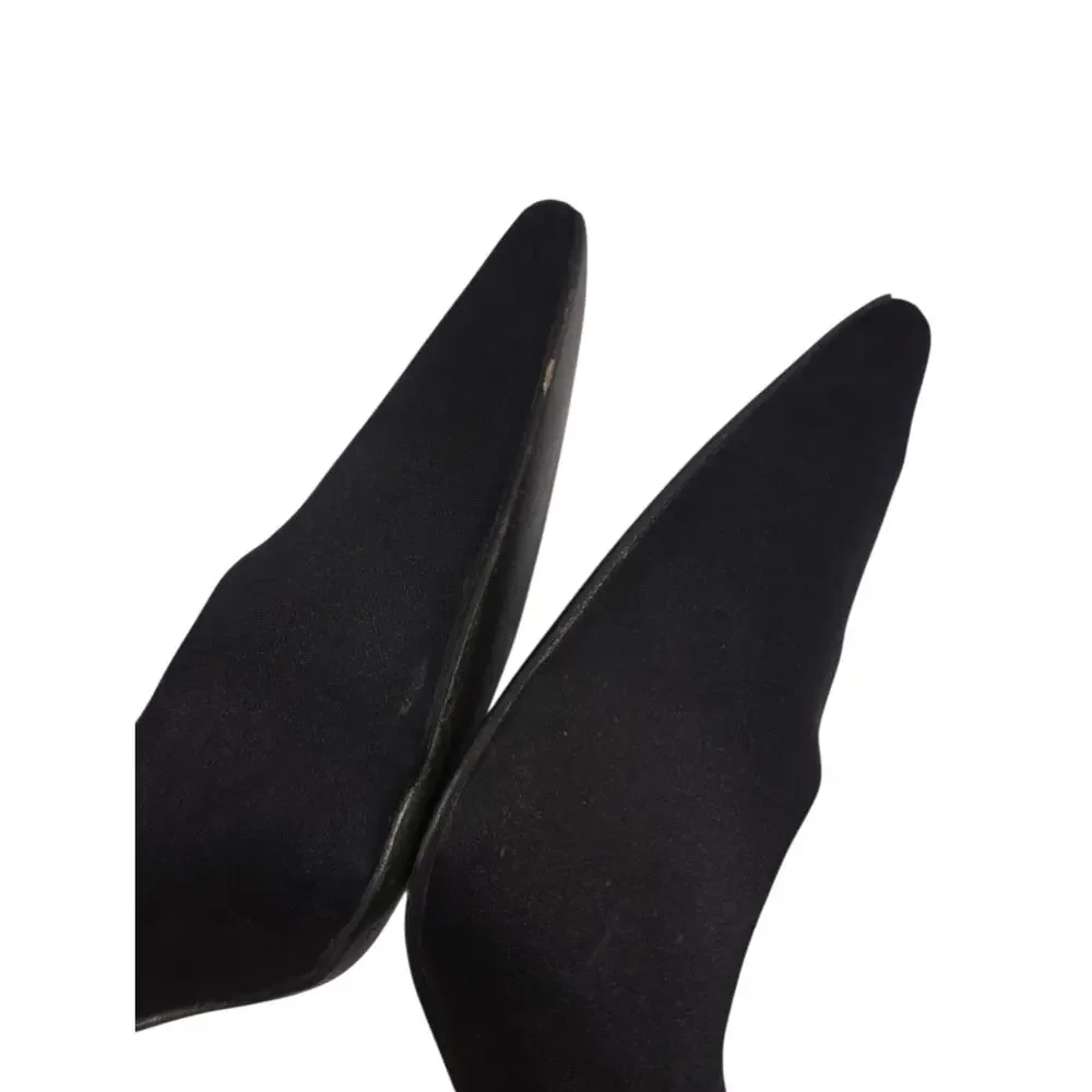 Tory Burch Satin Heels Black Pointed Toe Pumps